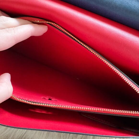 Tory Burch Royal Navy T Satchel Leather Structured Top Handle Bag - Picture 7 of 8